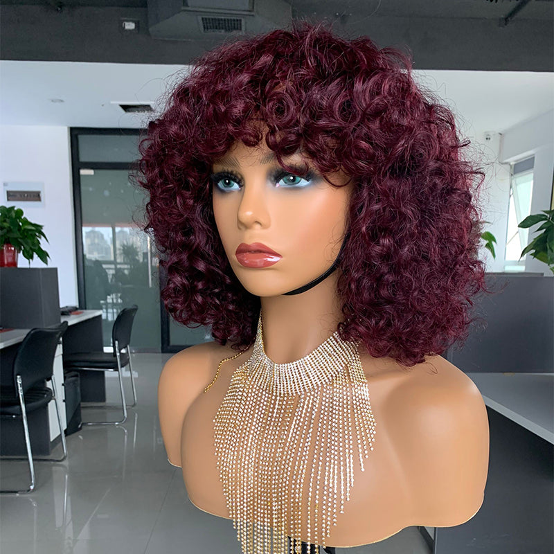 Made Fringe Wig Raw Virgin Hair Cuticle Aligned 200% and 100% Human Hair Wigs