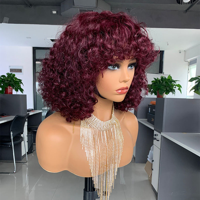 Made Fringe Wig Raw Virgin Hair Cuticle Aligned 200% and 100% Human Hair Wigs