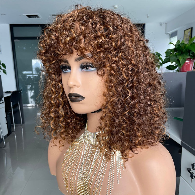 Made Fringe Wig Raw Virgin Hair Cuticle Aligned 200% and 100% Human Hair Wigs